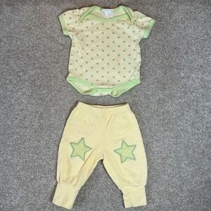 Baby by bon bébé Outfit Set Newborn Bodysuit & Pants Green Stars 0-3 Months